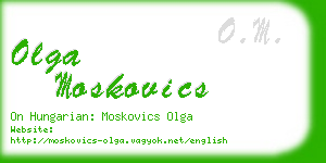 olga moskovics business card